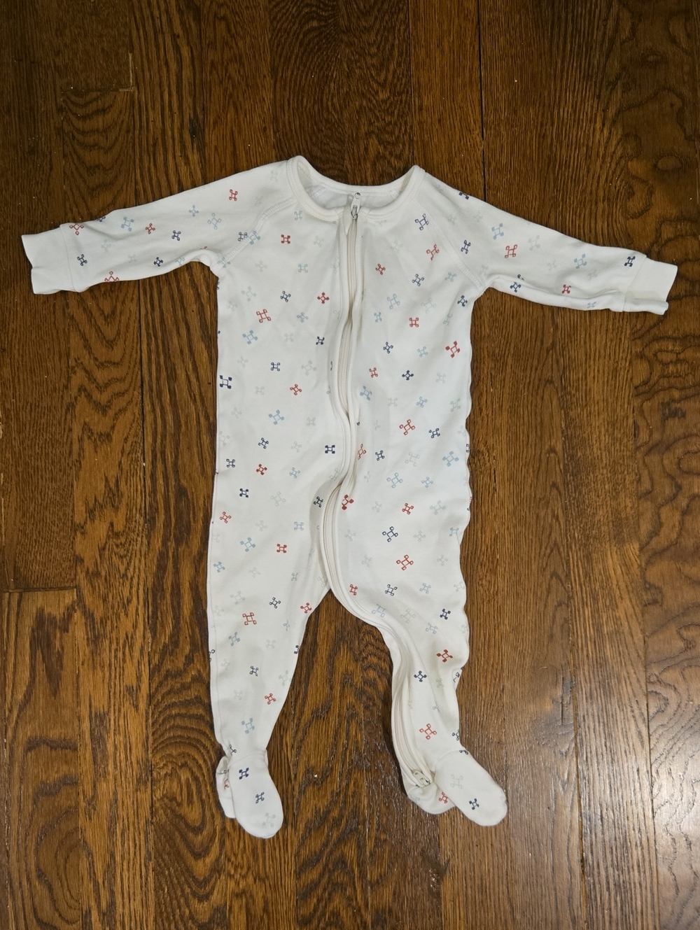 Pehr Organic Cotton Footed Baby One-Piece Pajamas with Nordic Print, 3-6mo